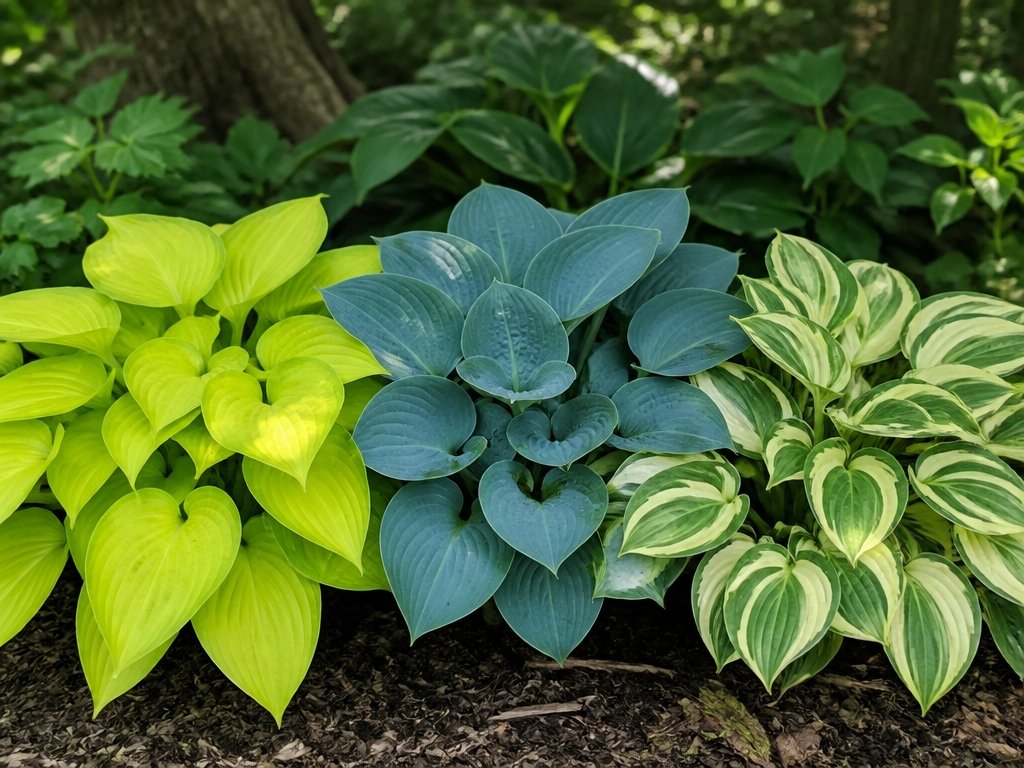 diverse hosta foliage colors