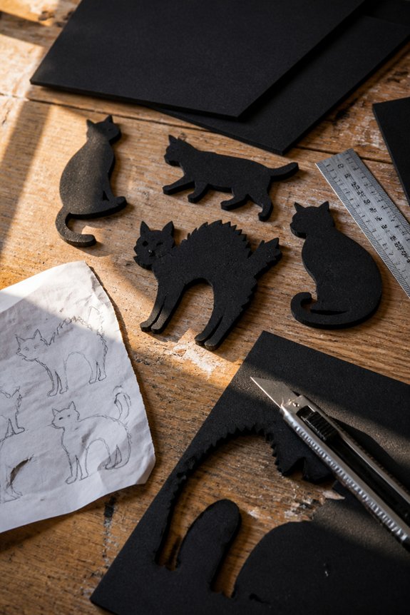 diy black cat silhouettes