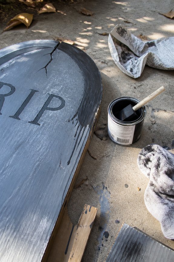 diy cardboard tombstones project