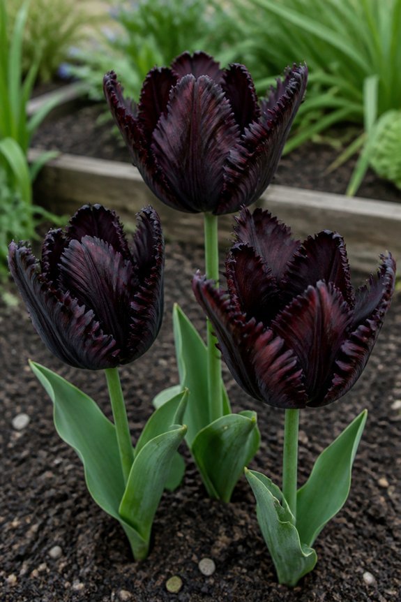 dramatic dark spring tulips