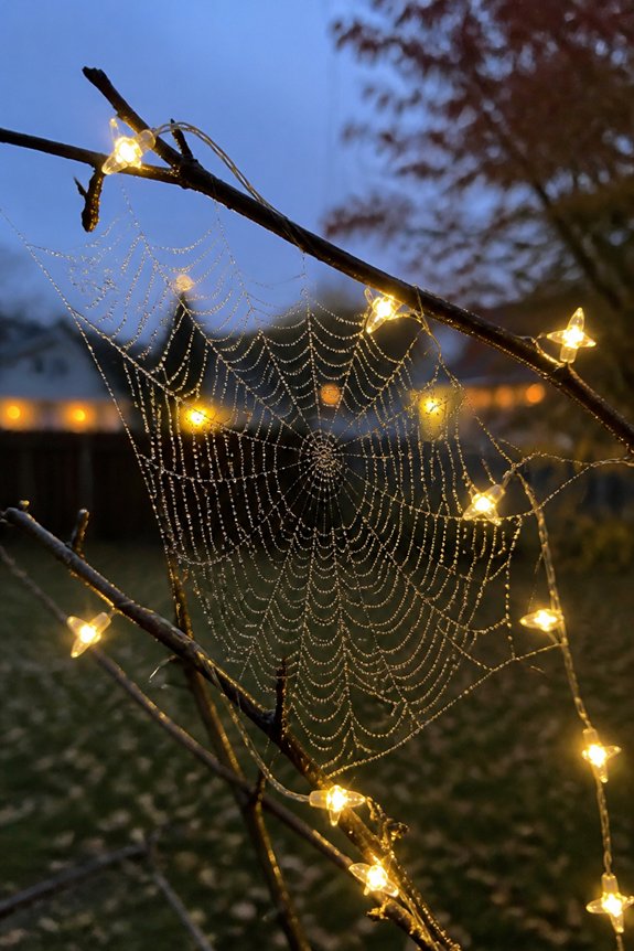 eerie illuminated spider webs