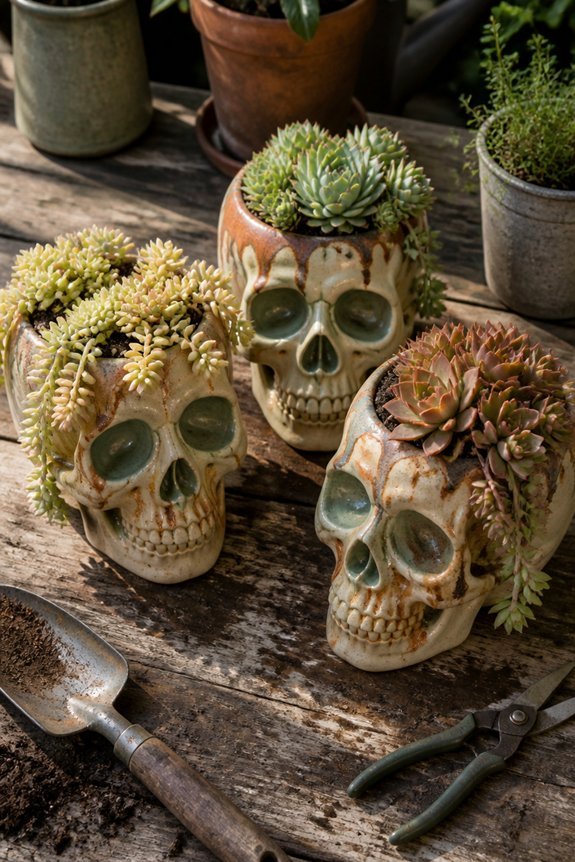elegant color layered planters