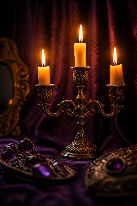 elegant purple and amber ambiance