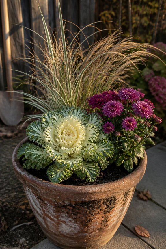 elegant white fall planters