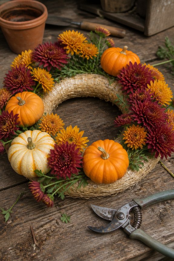 fall floral wreath decoration