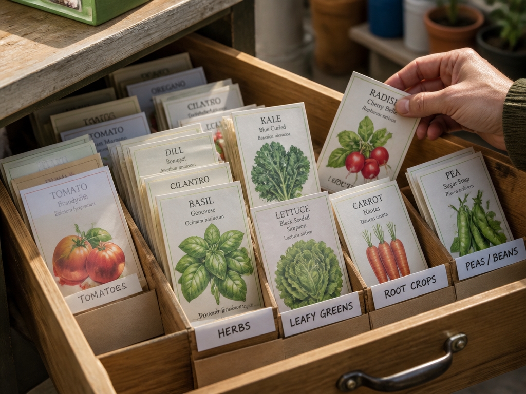 flat seed packet organization