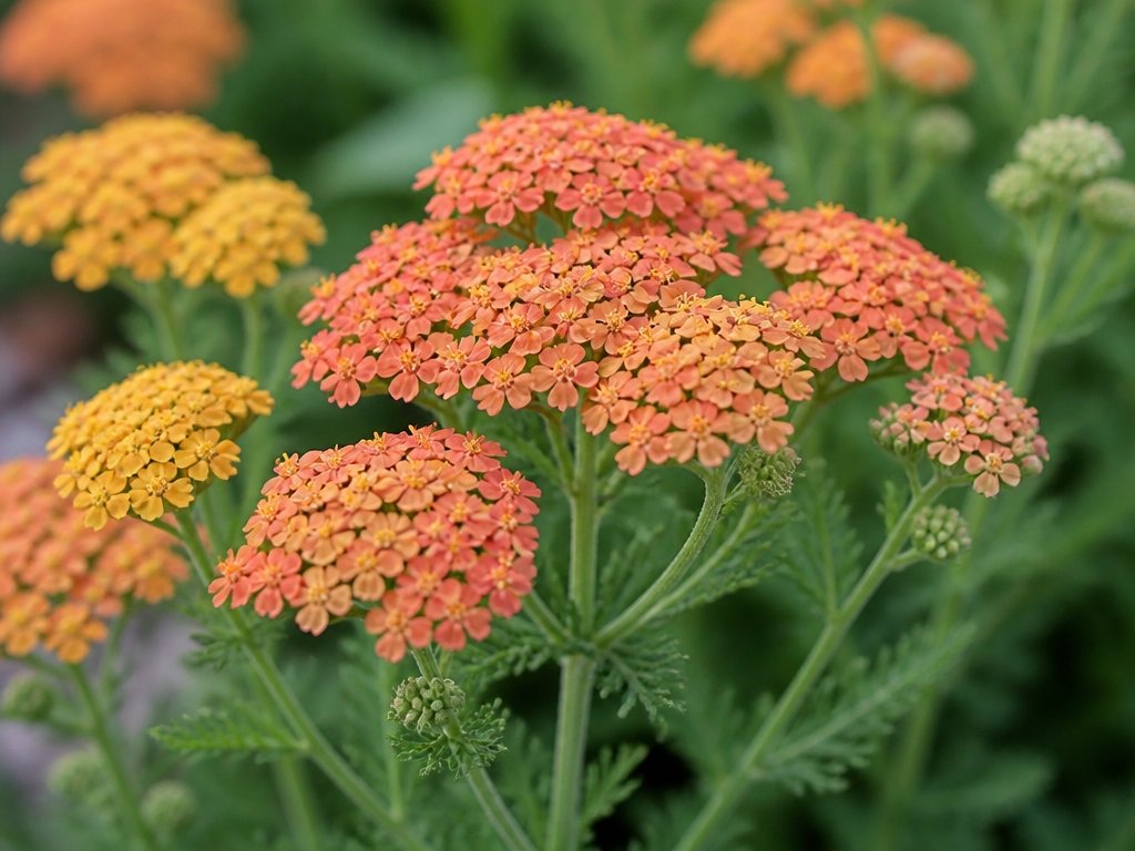 flat topped warm toned flowers