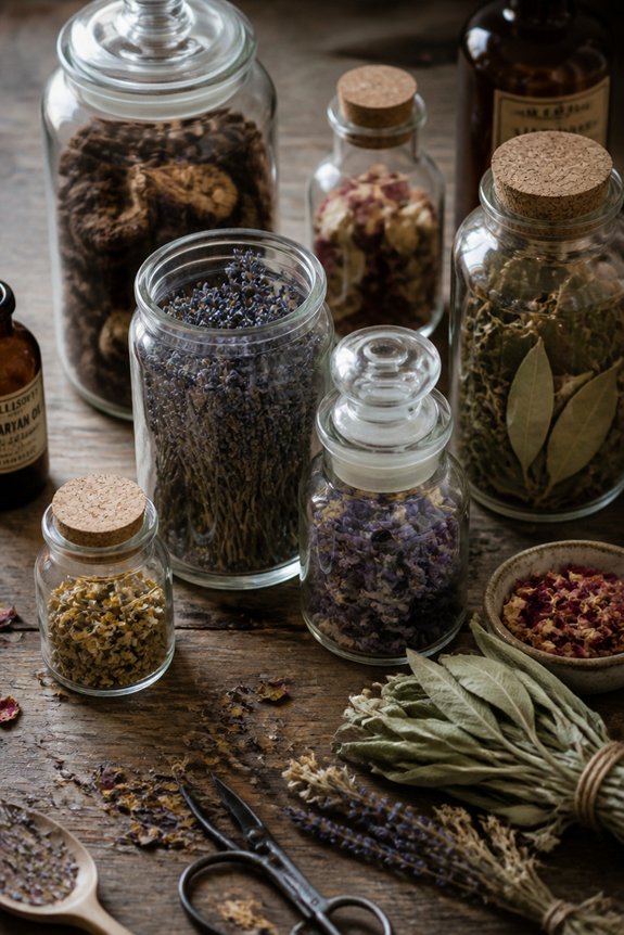 foraged botanical potion displays