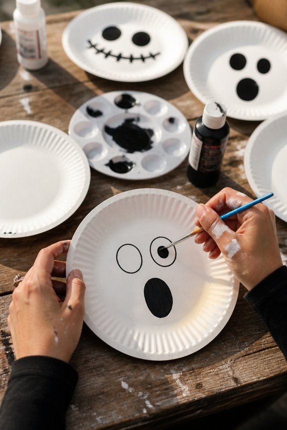 ghostly faces on plates