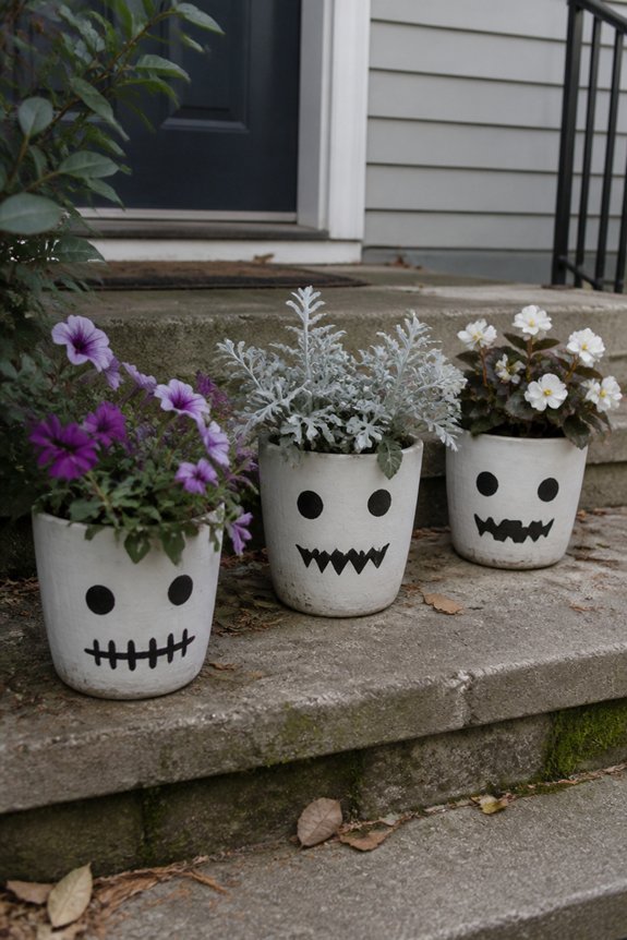 ghostly planters with expressions