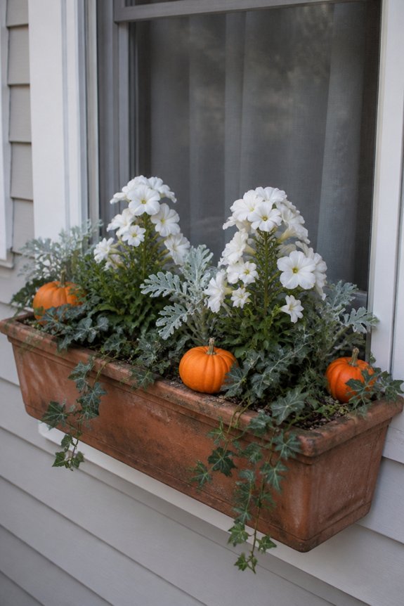 ghosts and pumpkins display