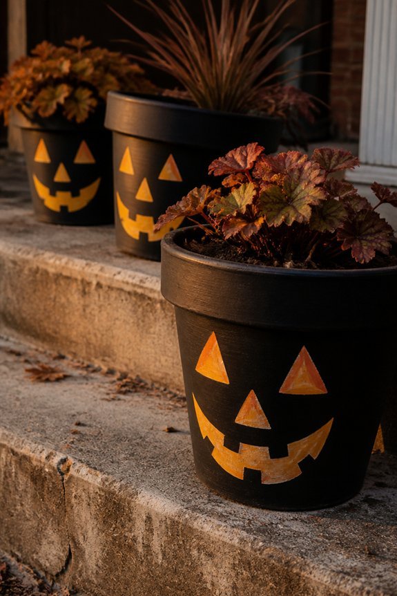 glowing jack o lantern pots