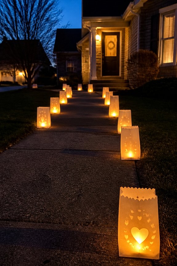 glowing pathway with luminarias