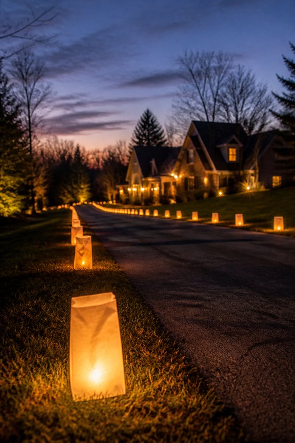 glowing walkway with luminarias