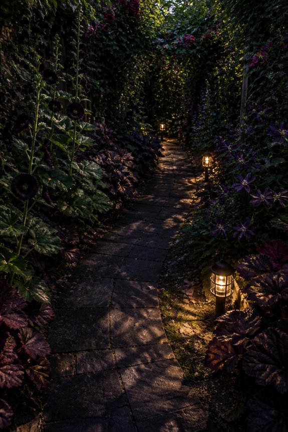 gothic garden pathway illumination