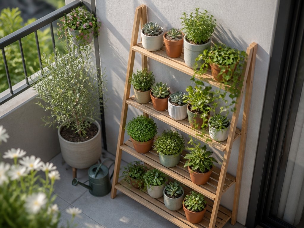 gravity supported balcony shelves