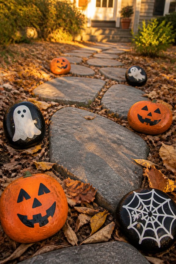 halloween painted rock decorations