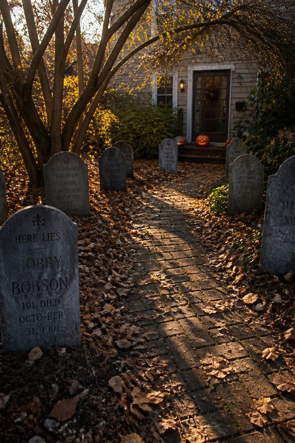 haunting decorative grave markers