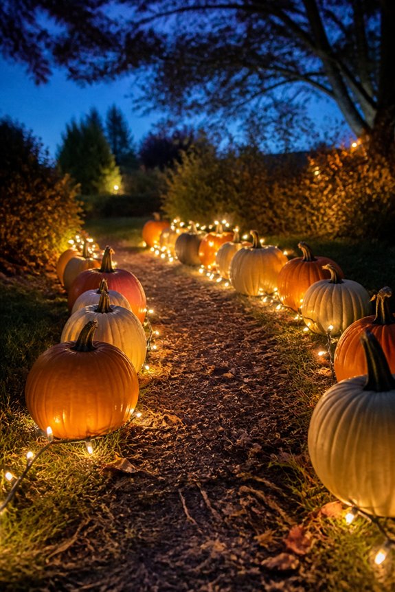 illuminated pumpkin pathway lights