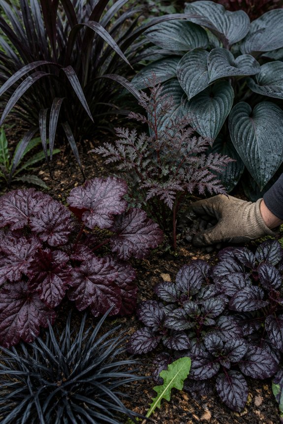 layered dark foliage combinations