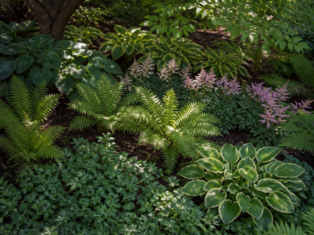 layered shade garden design