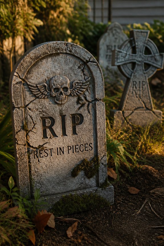 lightweight weathered foam headstones