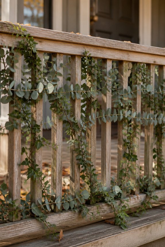 lush porch railing greenery