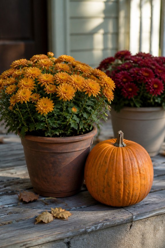 mums and pumpkins arrangement