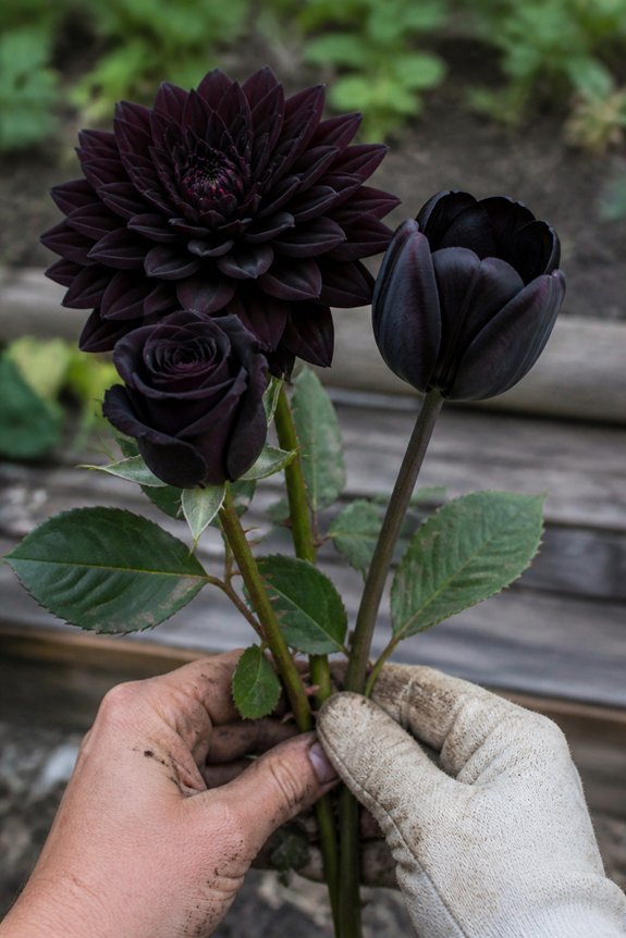 nearly black hybrid roses