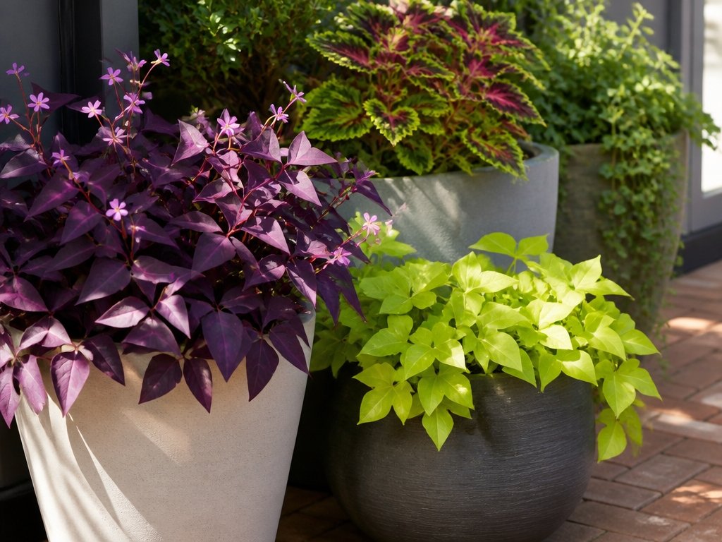 purple heart and chartreuse contrast