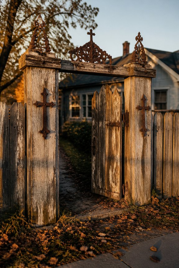 reclaimed wood graveyard gate