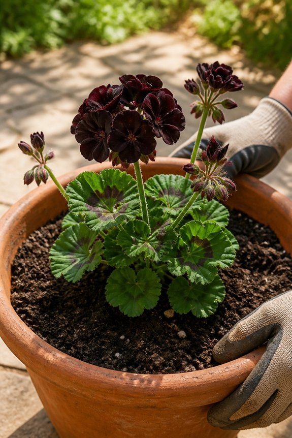 reliable dark flowered geraniums