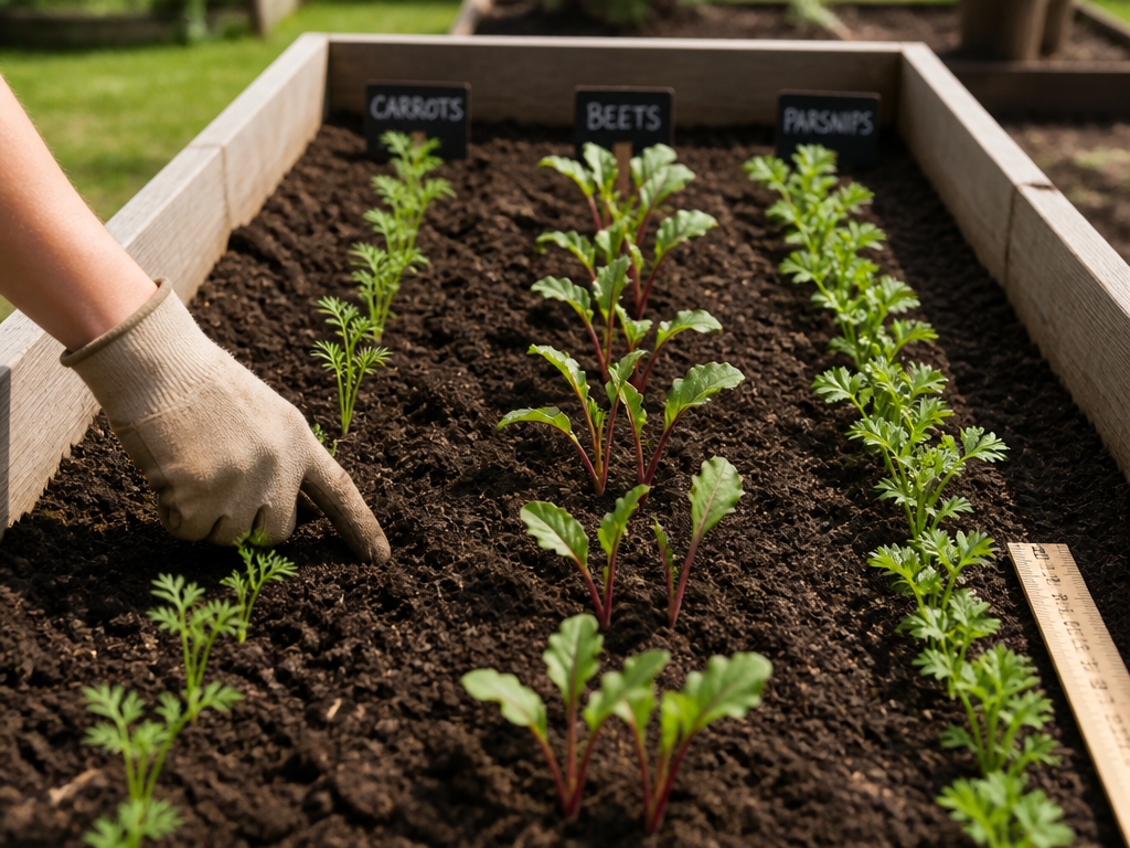root vegetable spacing guide