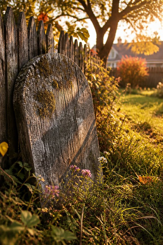 rustic wooden grave markers