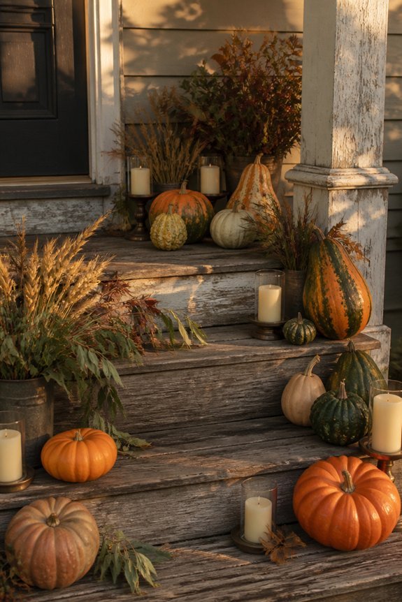 seasonal candlelit porch decor