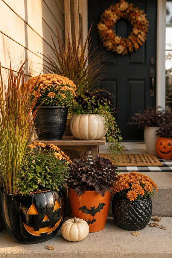 seasonal potted plant grouping
