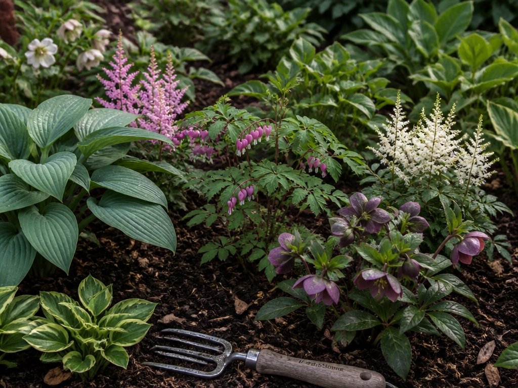 shade loving perennial planting scheme
