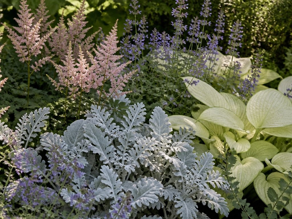 silver foliage and pastels