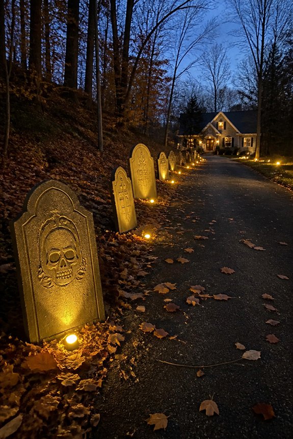 staggered tombstones for depth
