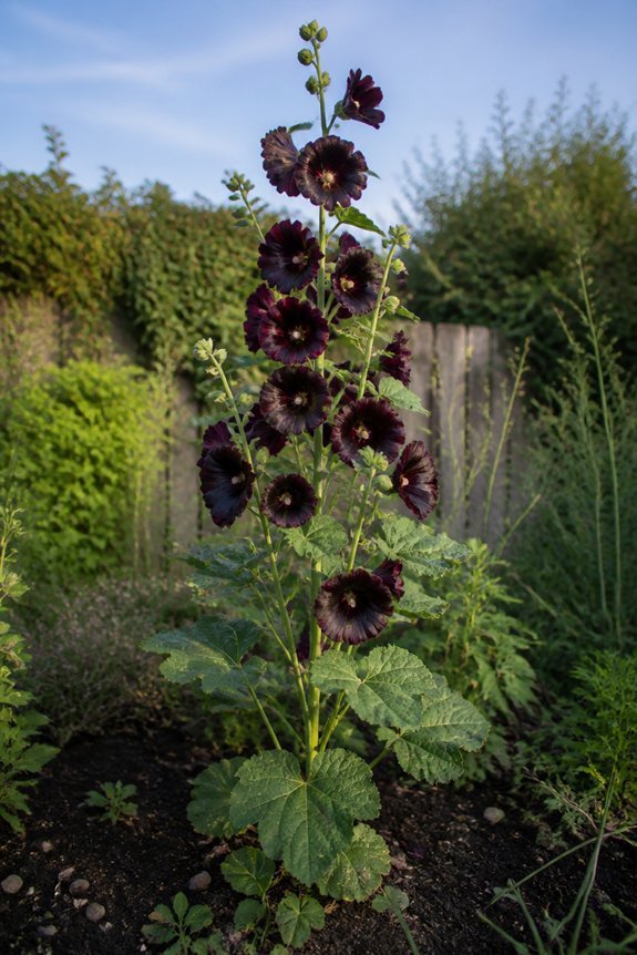 striking tall black flowers