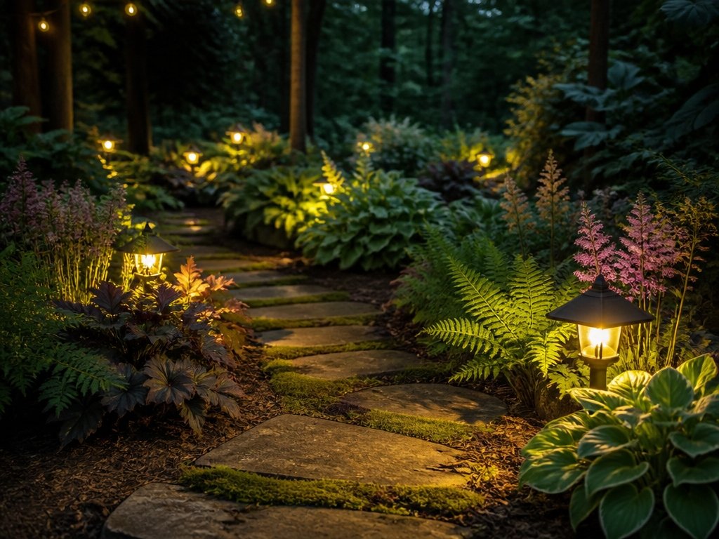 subtle evening garden lighting