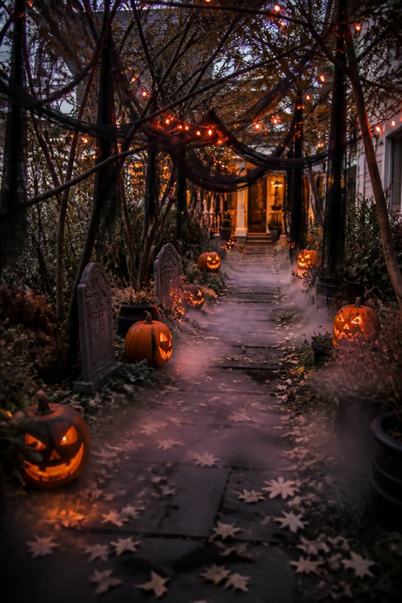 suspended spooky garden decor