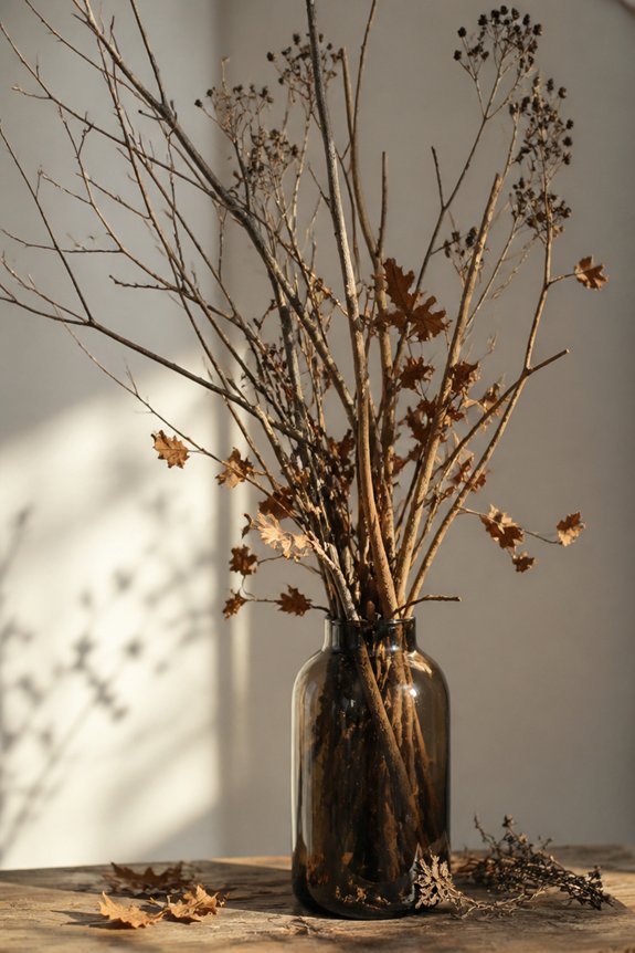 tall dark glass arrangements