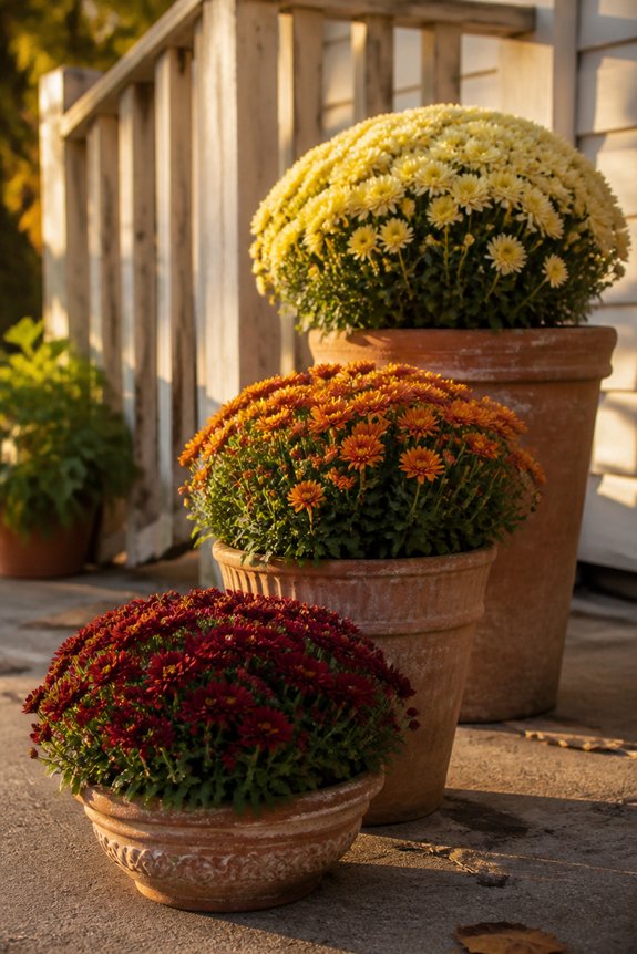 vertical mum arrangements showcase
