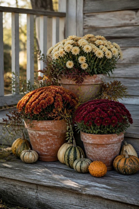 weathered terracotta mum display