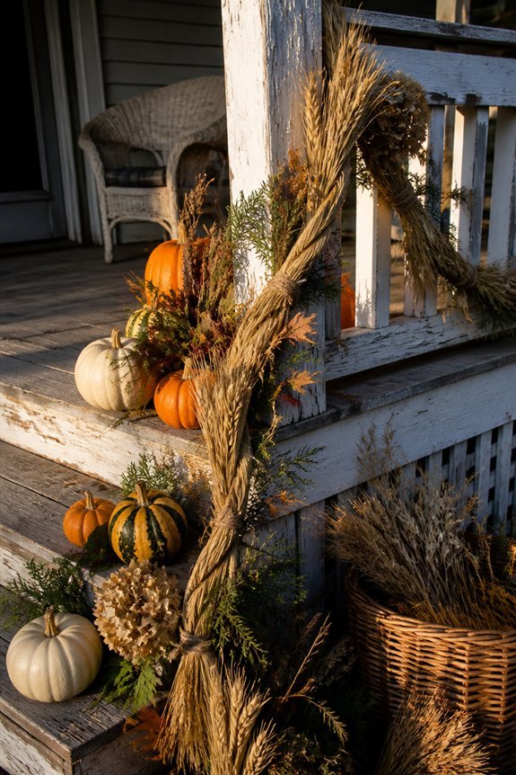 wheat garlands with twine