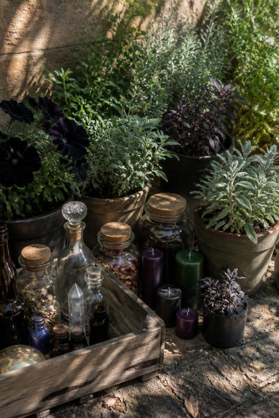 witchy plants garden arrangement