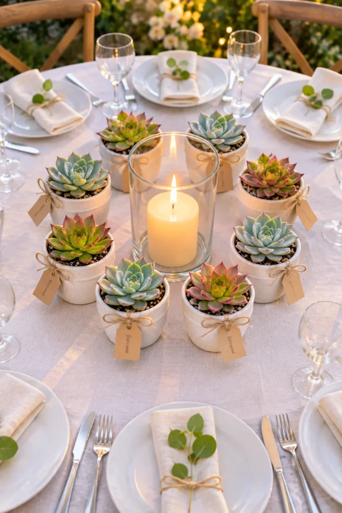 A Ring of Take-Home Favors Around a Candle