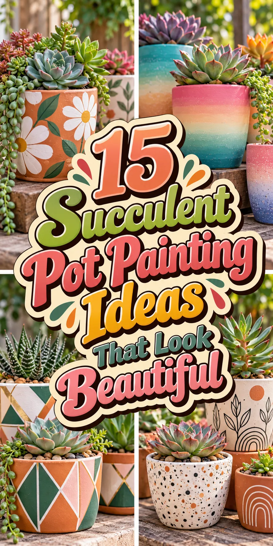 succulent pot painting ideas