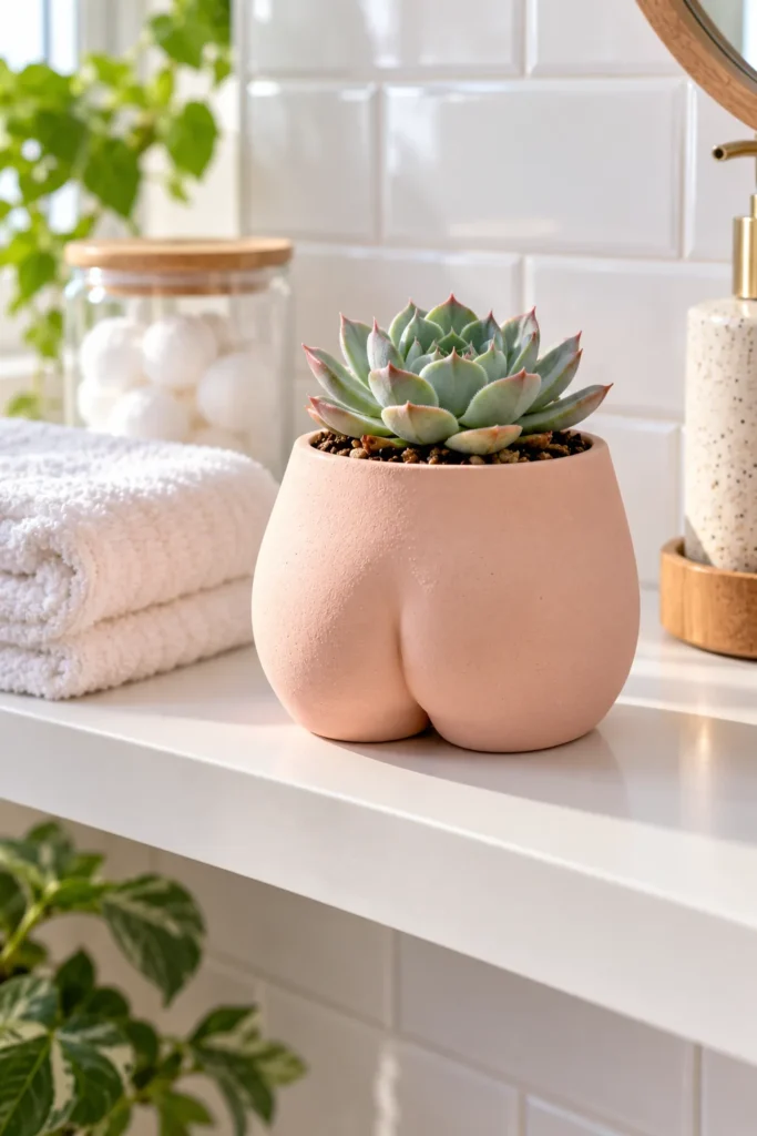 Blush pink cheeky bum pot
